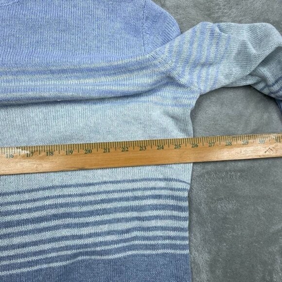 Ella Moss XXL Blue Striped Sweater Crewneck Long Sleeve Knit Lightweight a0600 - Picture 8 of 10